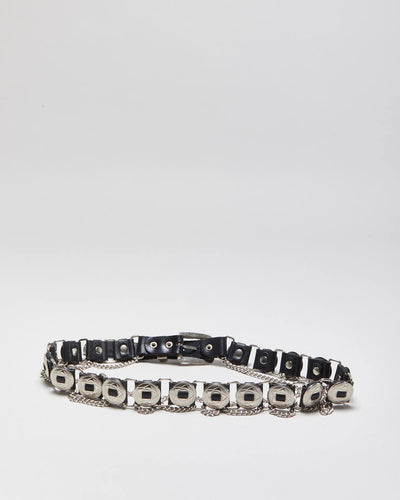 Vintage Chain Detail Leather Belt - W32-W36