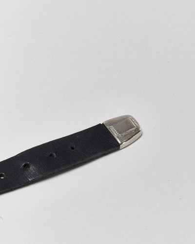 Vintage Chain Detail Leather Belt - W32-W36