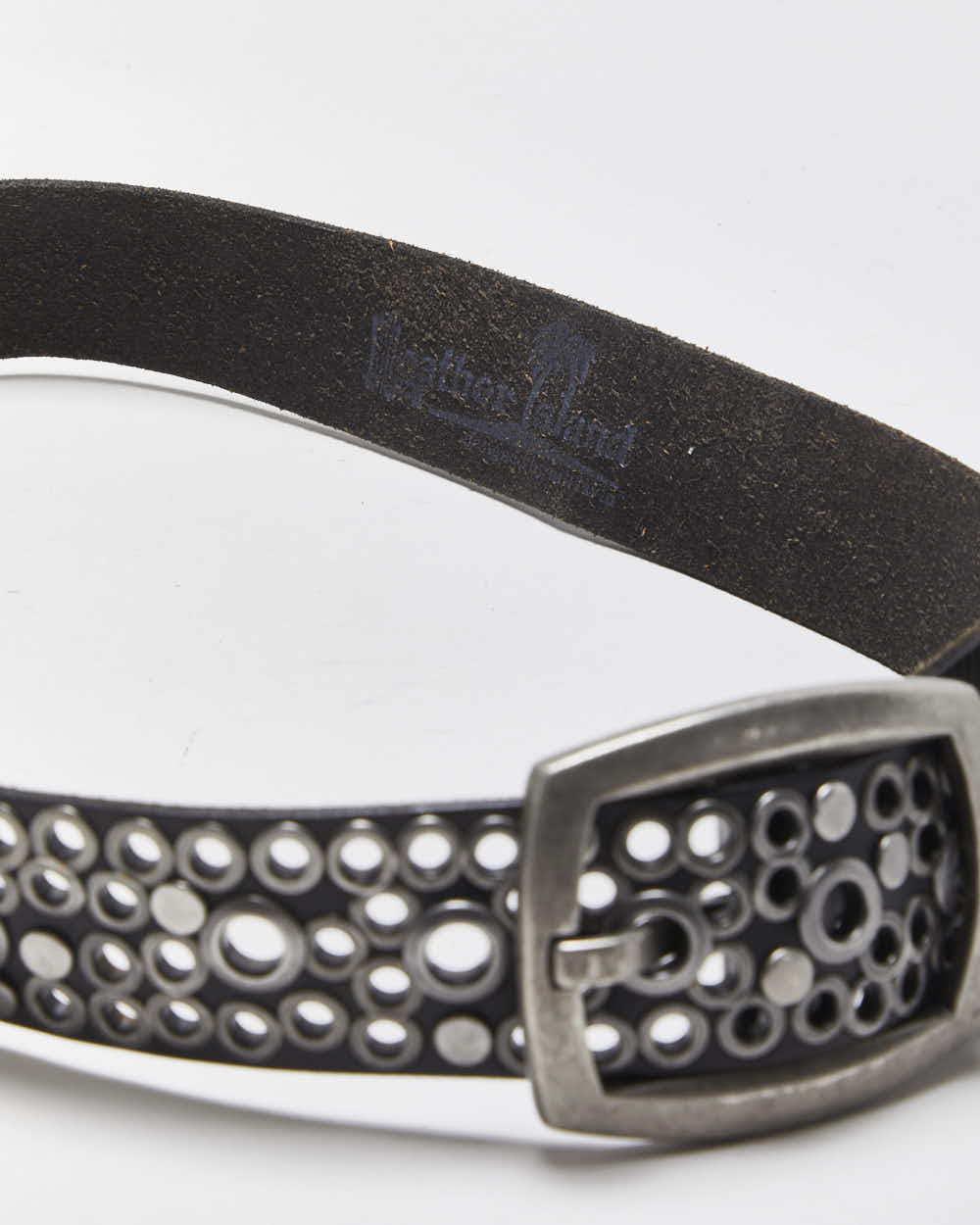 Vintage Leather Island Eyelet Belt - W27-W36