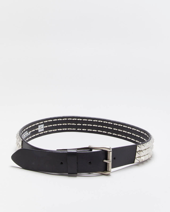 Vintage Y2k 00s Studded Leather Belt W29-W33