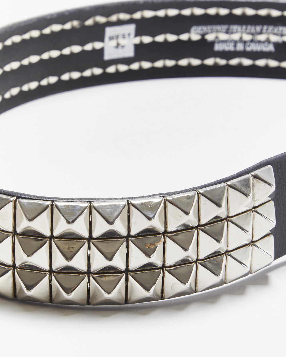 Vintage Y2k 00s Studded Leather Belt W29-W33