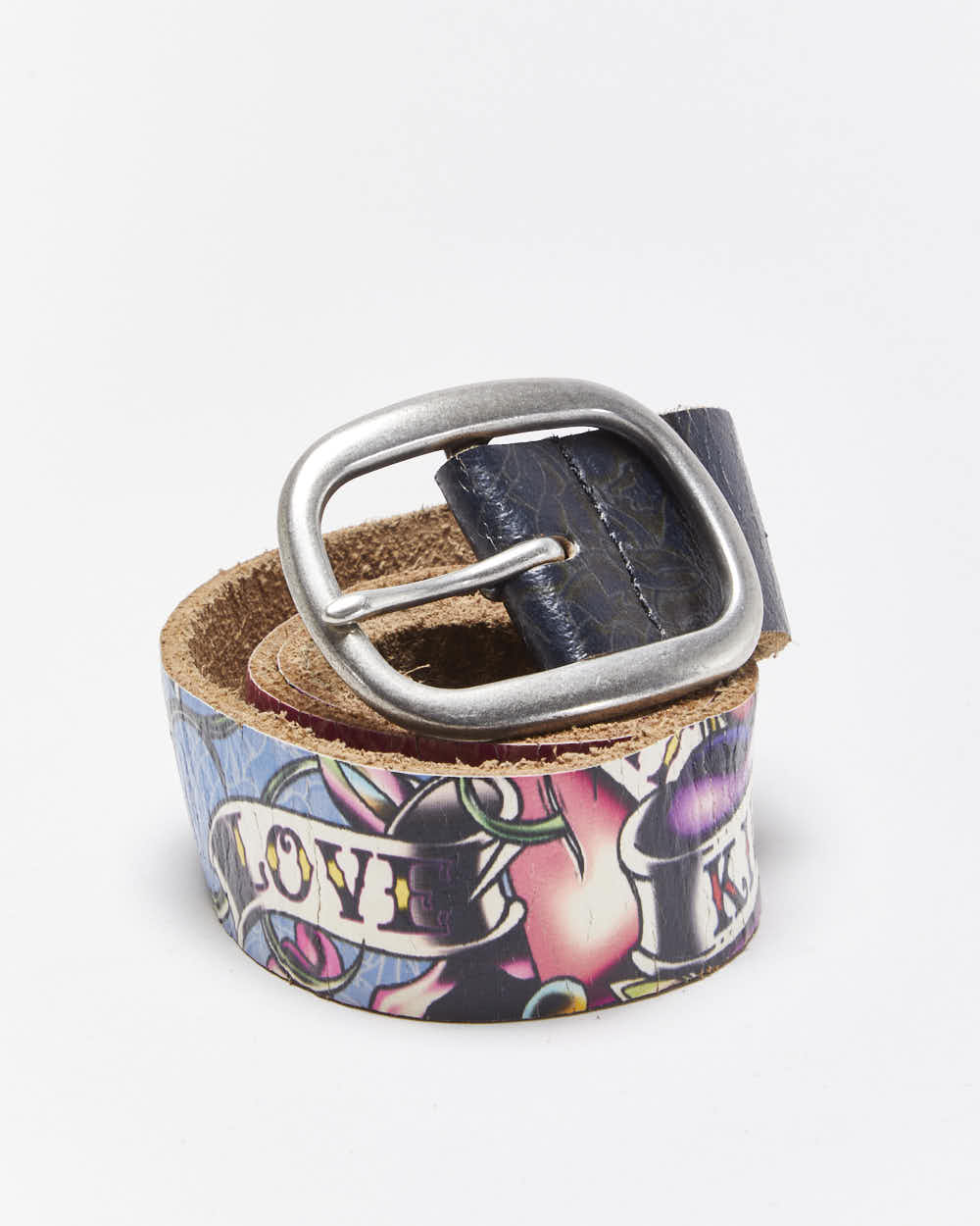 Vintage Y2k 00s Ed Hardy Leather Belt W31-W35