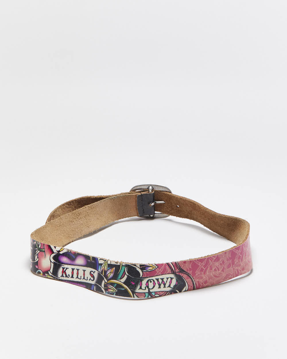 Vintage Y2k 00s Ed Hardy Leather Belt W31-W35