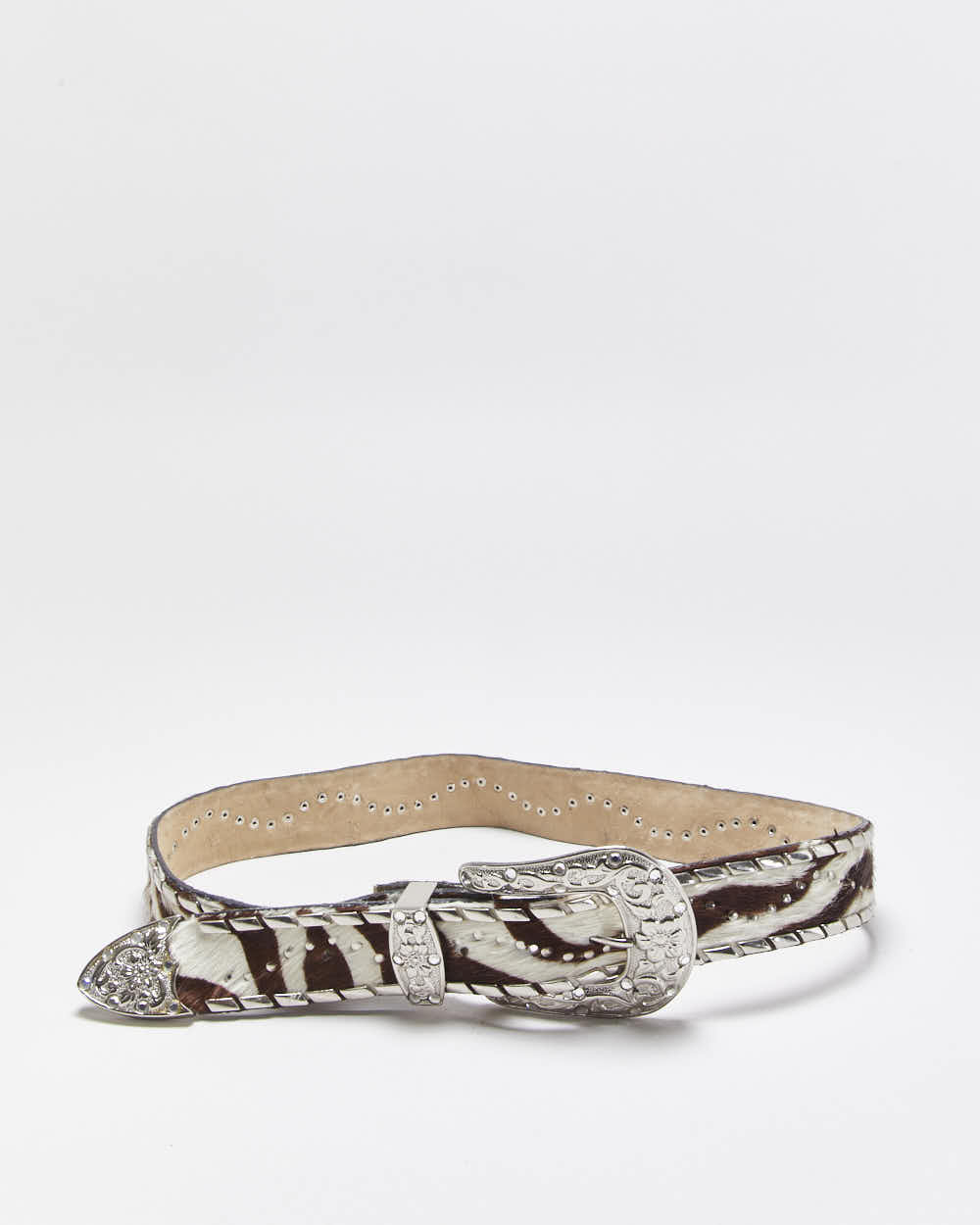 Vintage Y2k 00s Faux Hide Studded Belt W31-W35