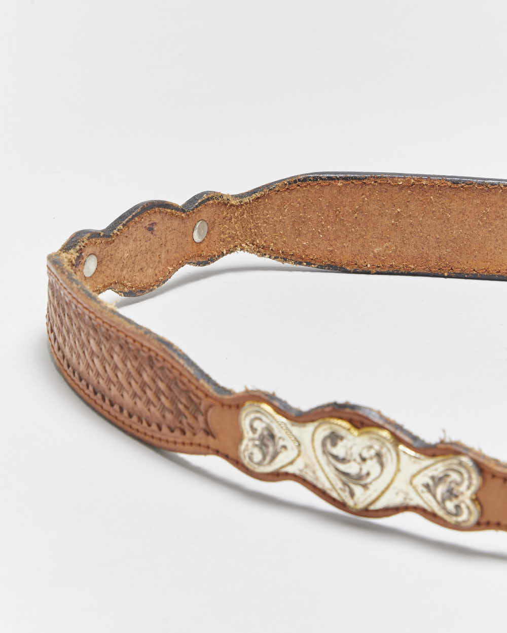 Vintage 1990s Western Tooled Leather Horse Buckle Belt - W27-W32