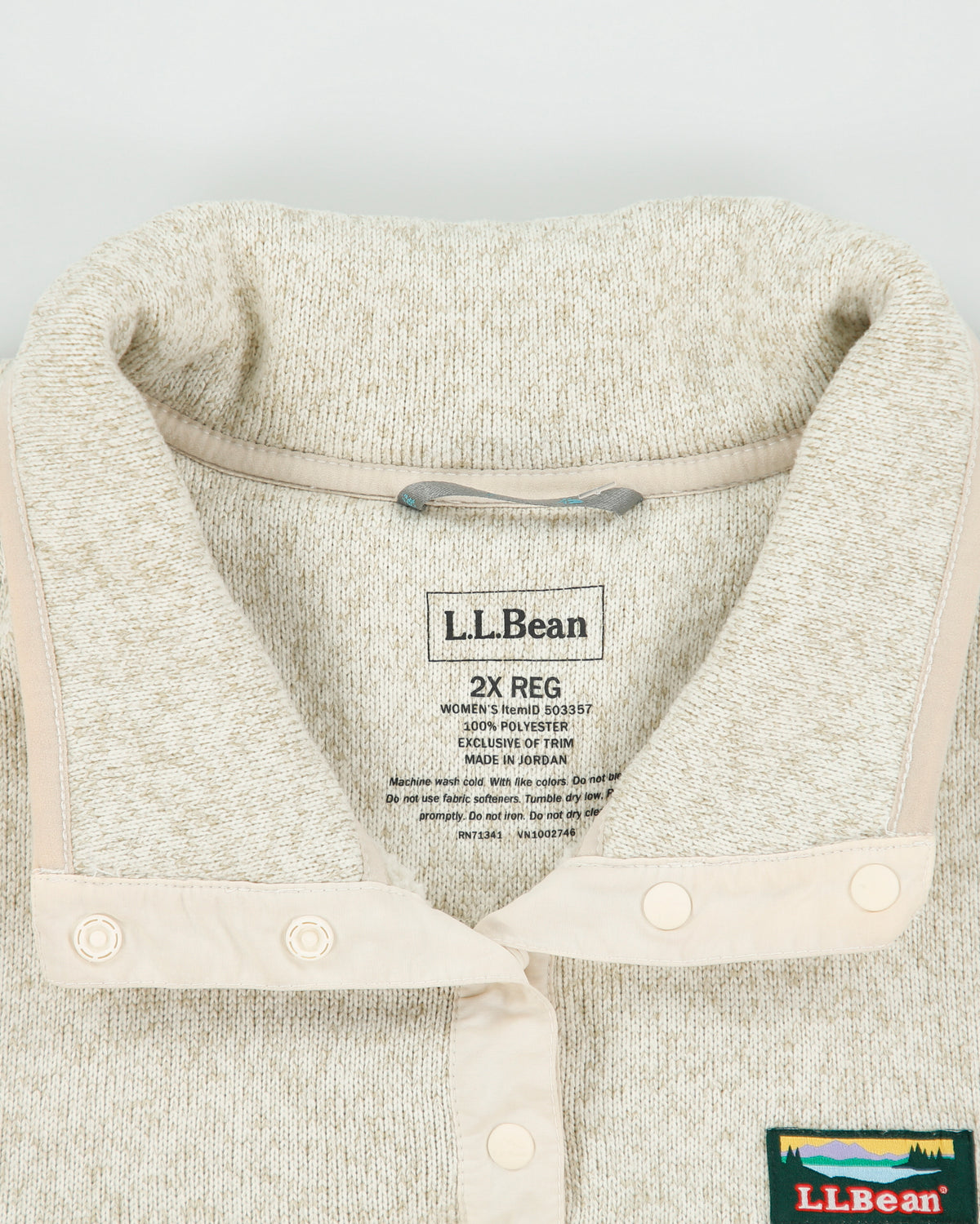 Vintage L.L.Bean Women's Sherpa Lined Quarter-Button Fleece - XXL