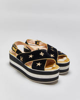 Vintage Gucci Peggy Bee &amp; Star Platform Sandals - UK5.5
