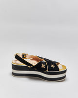 Vintage Gucci Peggy Bee &amp; Star Platform Sandals - UK5.5