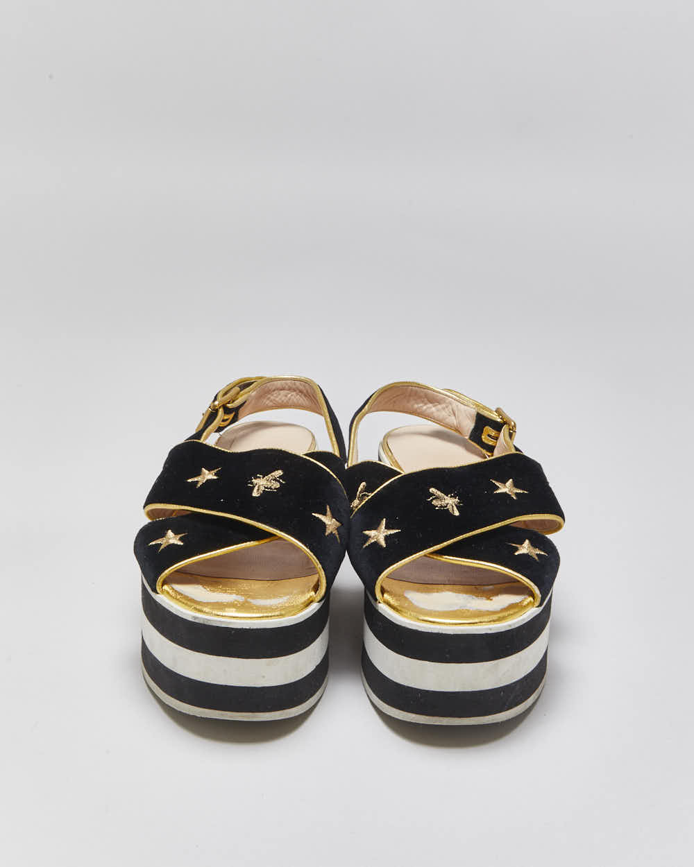 Vintage Gucci Peggy Bee &amp; Star Platform Sandals - UK5.5
