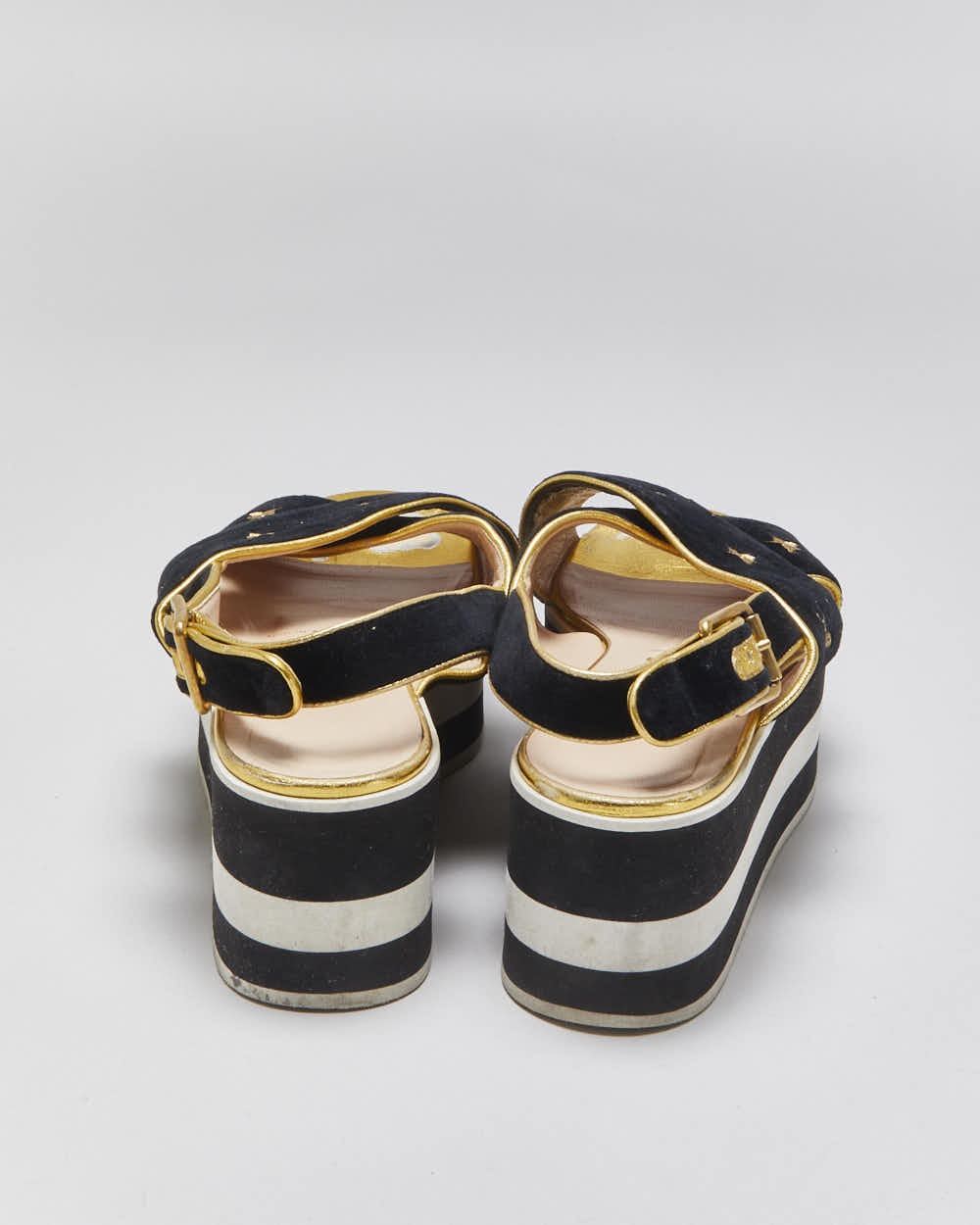 Vintage Gucci Peggy Bee &amp; Star Platform Sandals - UK5.5