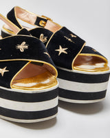 Vintage Gucci Peggy Bee &amp; Star Platform Sandals - UK5.5
