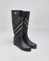 Vintage Burberry Check Wellington Rain Boots - UK3