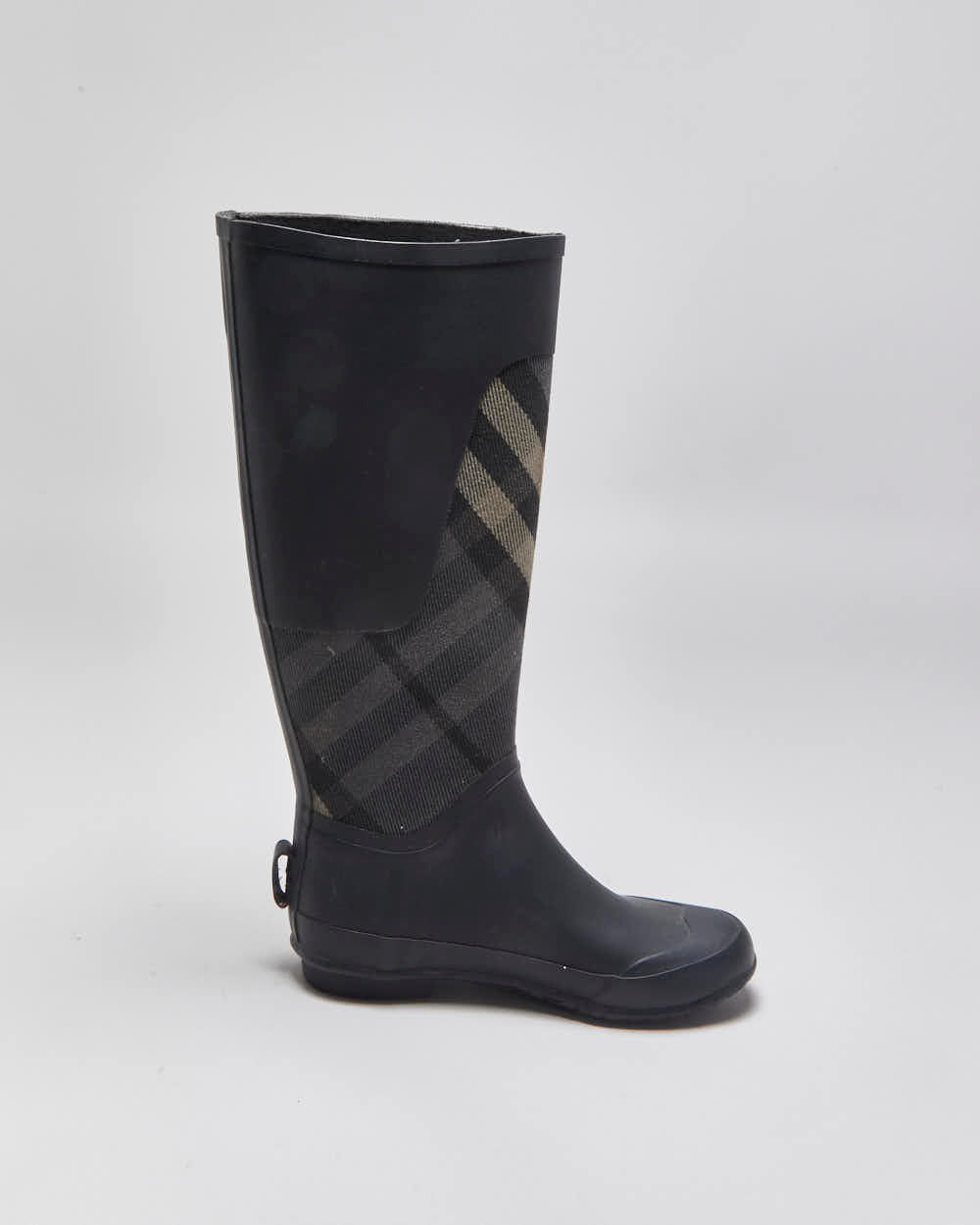Vintage Burberry Check Wellington Rain Boots - UK3