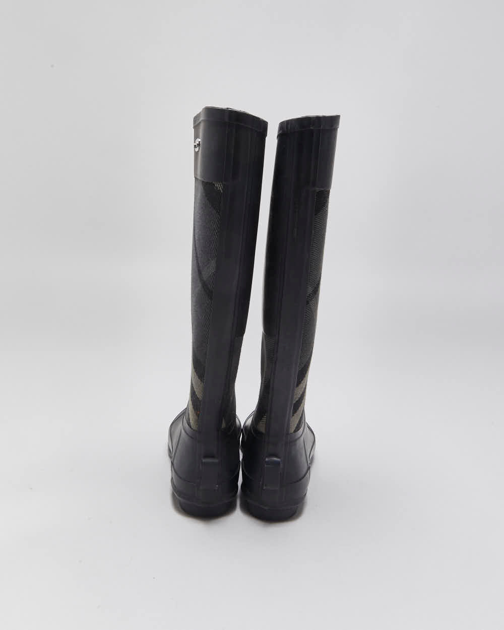 Vintage Burberry Check Wellington Rain Boots - UK3