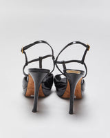 Vintage Christian Dior Snake Print Patent Leather T-strap Platform Heels - UK4