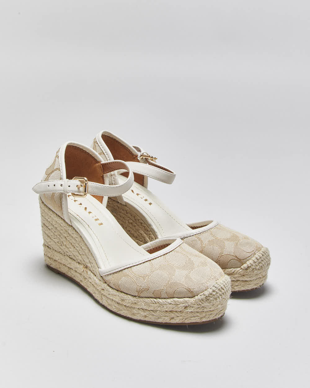 Vintage Y2k 2000s Coach Espadrille Wedges - UK3.5
