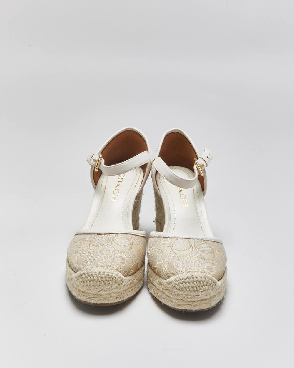 Vintage Y2k 2000s Coach Espadrille Wedges - UK3.5