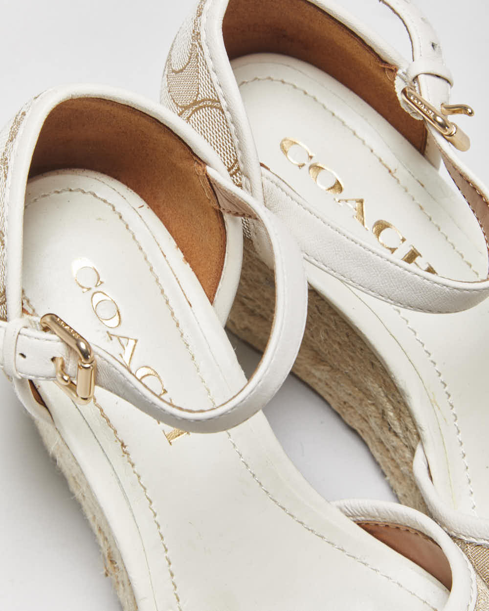 Vintage Y2k 2000s Coach Espadrille Wedges - UK3.5