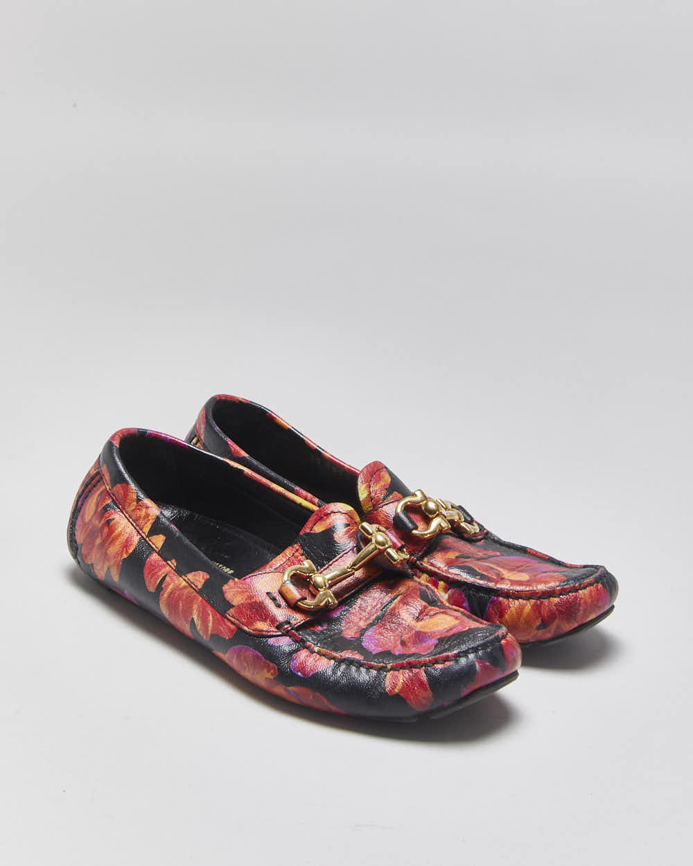 Vintage Salvatore Ferragamo Floral Loafers - UK5