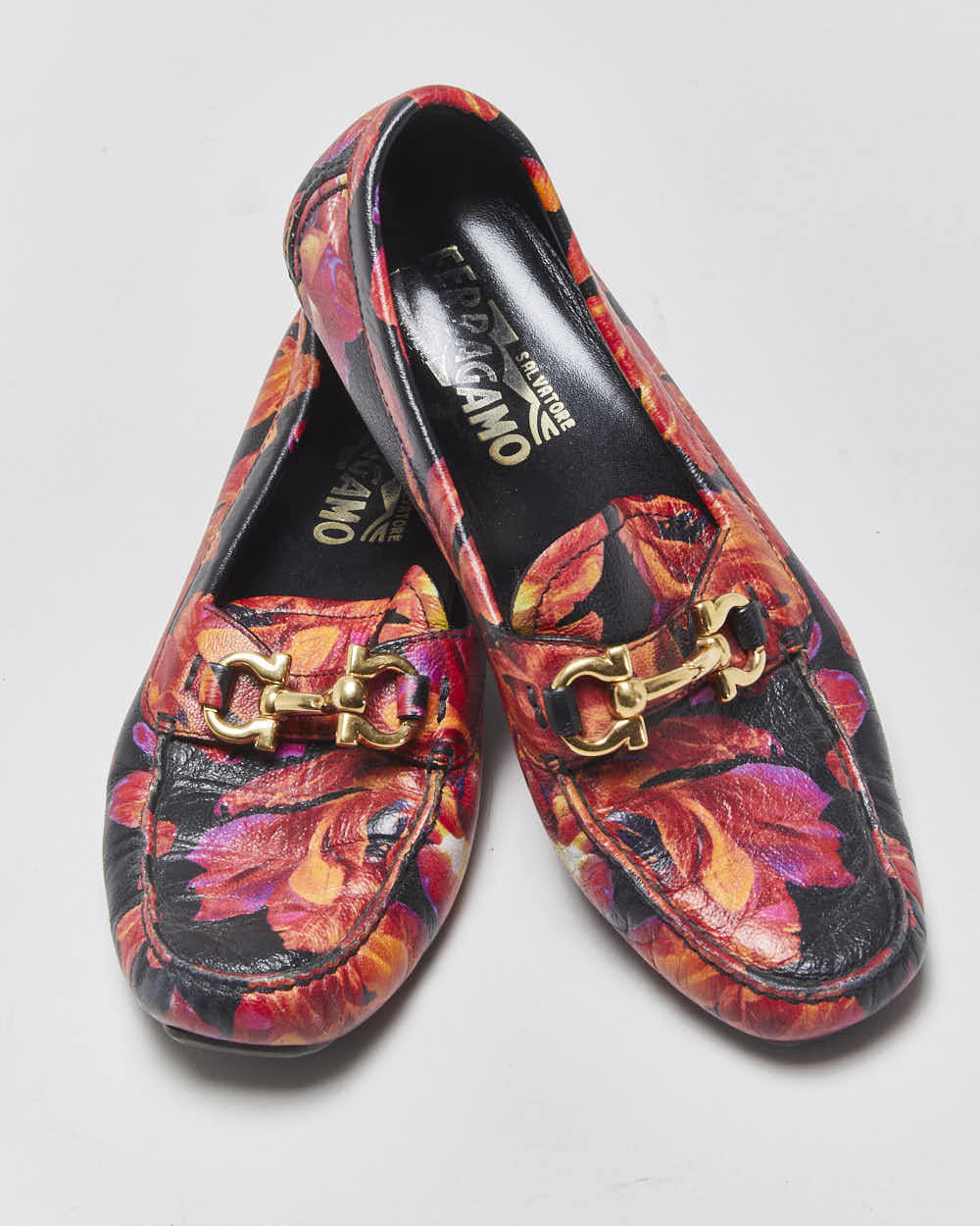Vintage Salvatore Ferragamo Floral Loafers - UK5