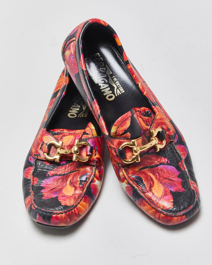 Vintage Salvatore Ferragamo Floral Loafers - UK5