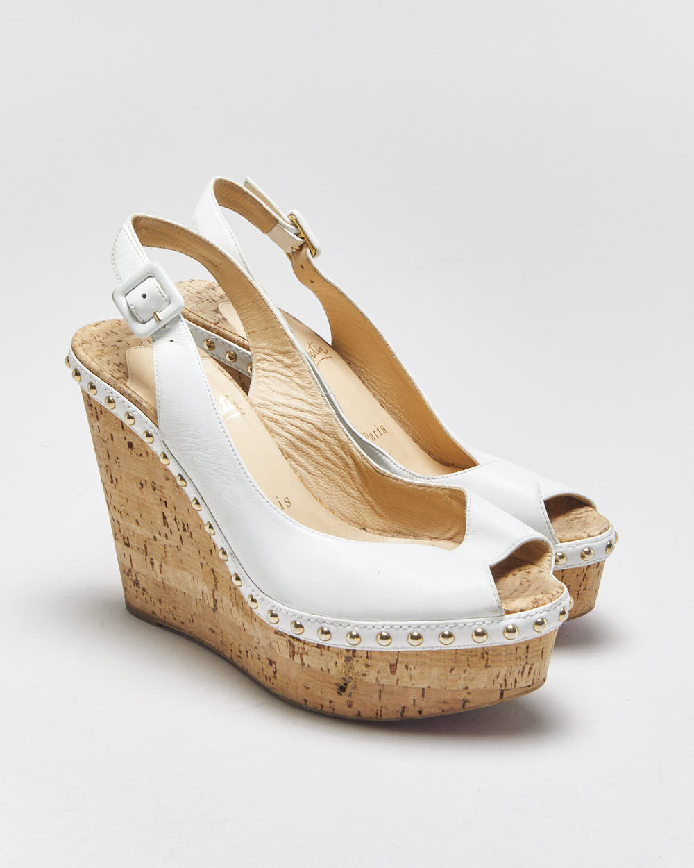 Christian Louboutin Monico Wedge Cork Sandals - UK4