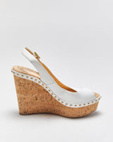 Christian Louboutin Monico Wedge Cork Sandals - UK4