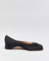 Vintage Salvatore Ferragamo Fabric Square Hoe heeled Shoes - UK6