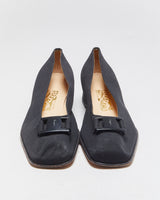 Vintage Salvatore Ferragamo Fabric Square Hoe heeled Shoes - UK6