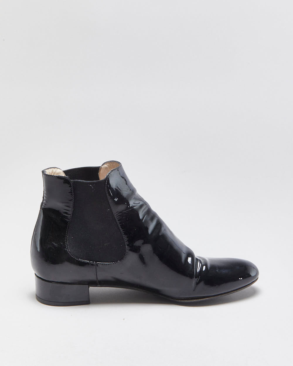Vintage Prada Patent Leather Chelsea Boots - UK6