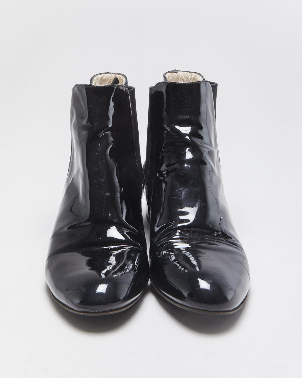 Vintage Prada Patent Leather Chelsea Boots - UK6