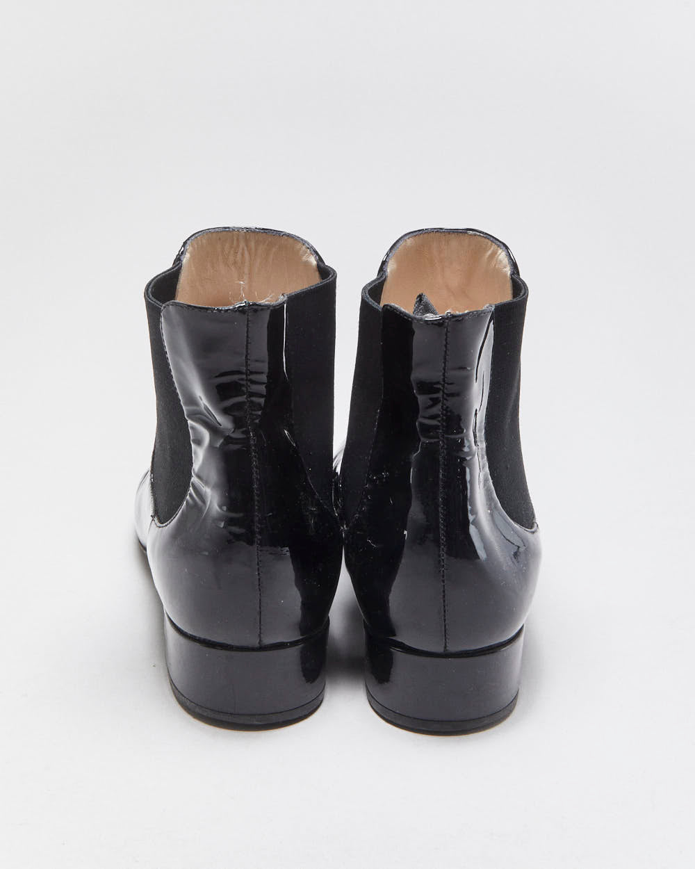 Vintage Prada Patent Leather Chelsea Boots - UK6