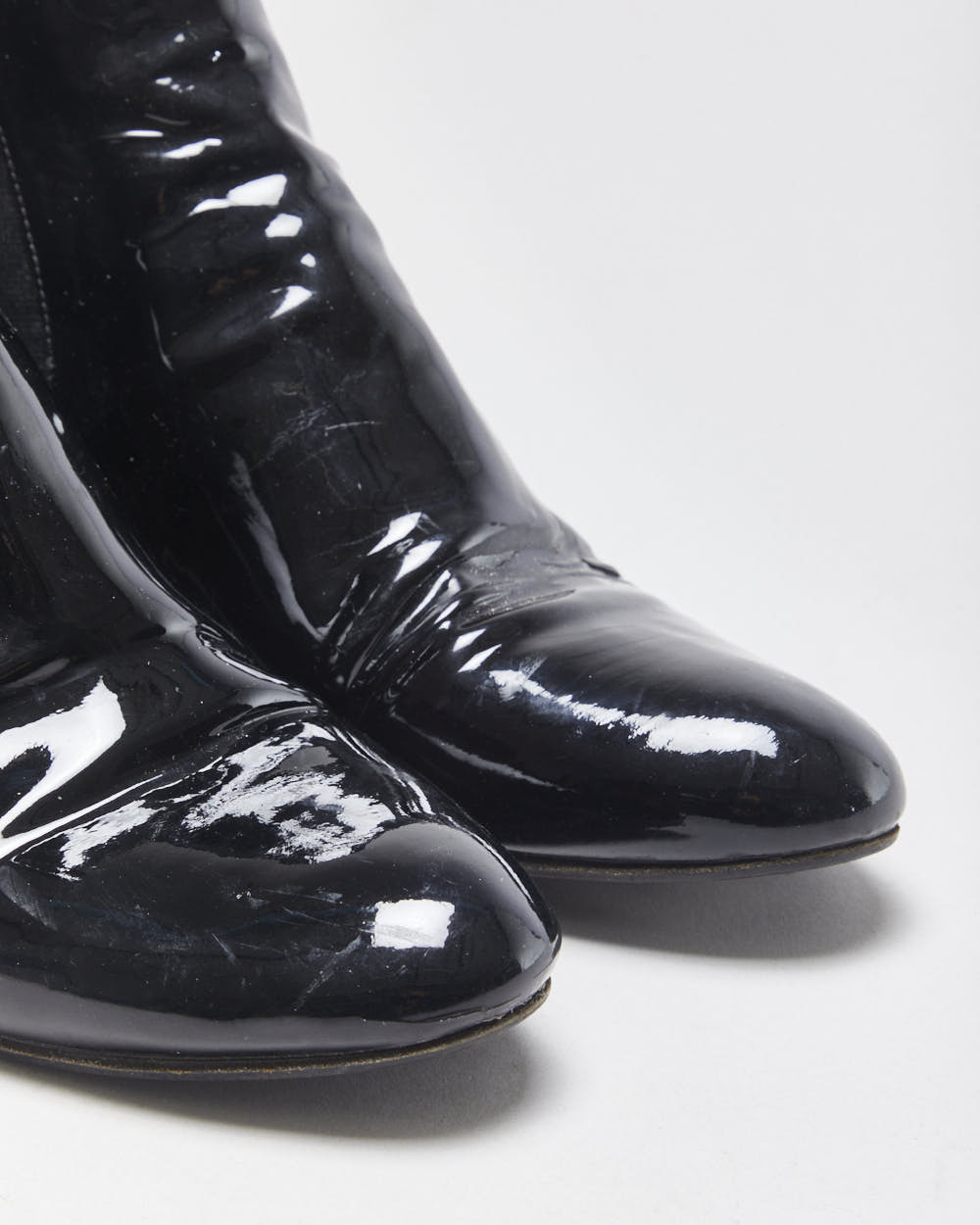 Vintage Prada Patent Leather Chelsea Boots - UK6