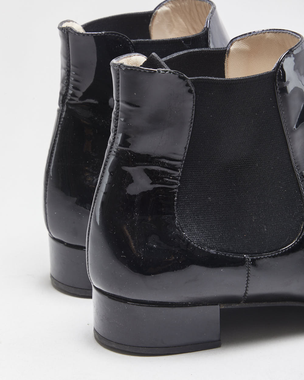 Vintage Prada Patent Leather Chelsea Boots - UK6