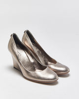 Vintage 2000s Gucci Bronze Metallic Wedge Heels - UK5