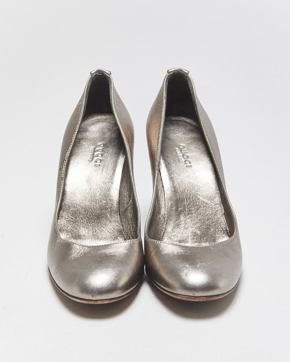 Vintage 2000s Gucci Bronze Metallic Wedge Heels - UK5