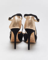 Jimmy Choo Tulip Glitter Suede Platform Heels - UK2.5