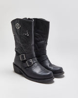 Vintage Harley Davdison Kayla Studded Leather Biker Boots - UK6