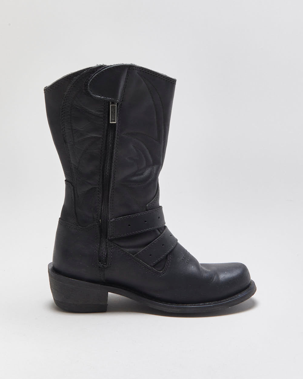 Vintage Harley Davdison Kayla Studded Leather Biker Boots - UK6