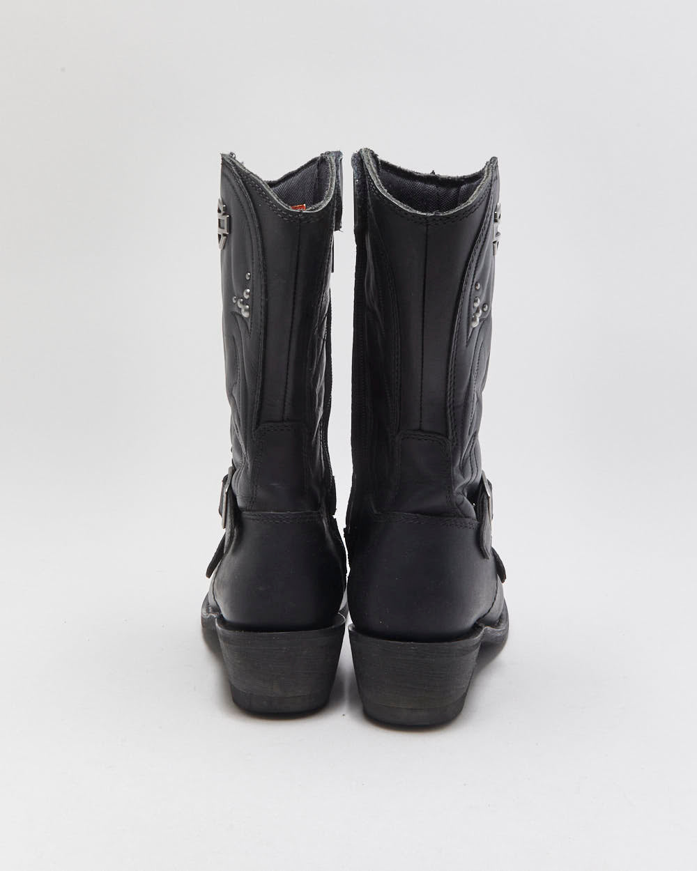 Vintage Harley Davdison Kayla Studded Leather Biker Boots - UK6