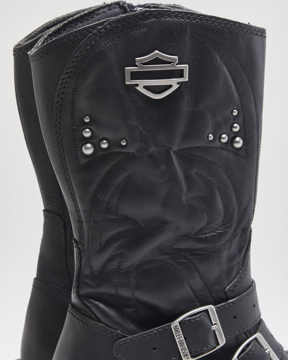 Vintage Harley Davdison Kayla Studded Leather Biker Boots - UK6