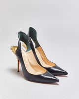 Christian Louboutin Survivita Spiked Leather Slingback 10 Pumps - UK8