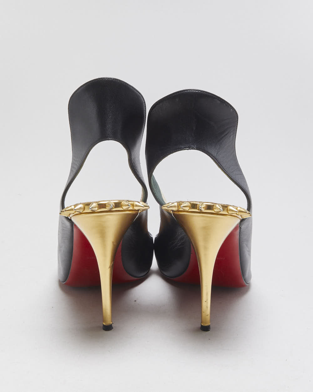 Christian Louboutin Survivita Spiked Leather Slingback 10 Pumps - UK8
