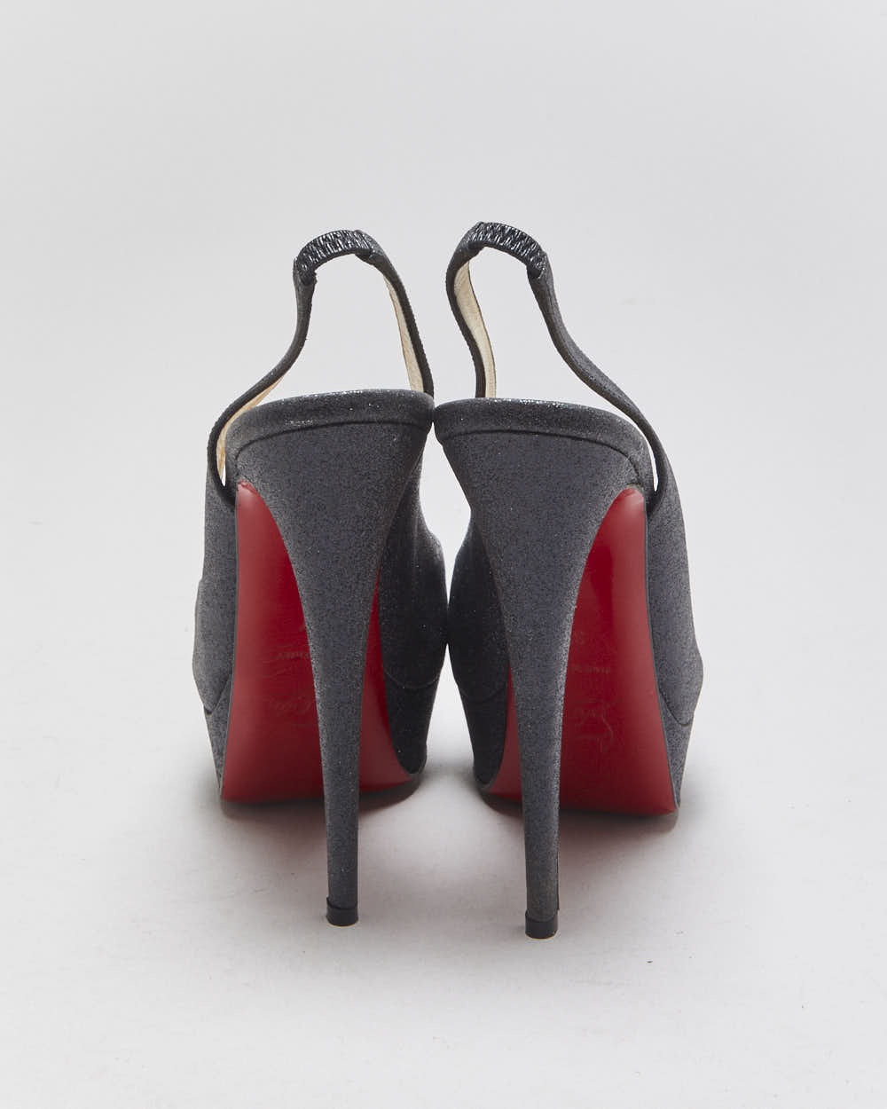 Christian Louboutin Lady Peep Slingback Glitter Platform heels - UK4