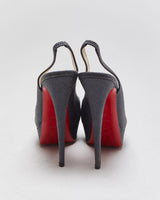 Christian Louboutin Lady Peep Slingback Glitter Platform heels - UK4