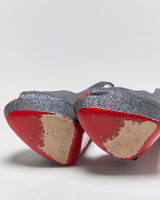 Christian Louboutin Lady Peep Slingback Glitter Platform heels - UK4