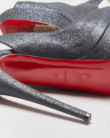 Christian Louboutin Lady Peep Slingback Glitter Platform heels - UK4