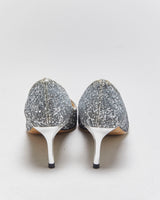 Jimmy Choo Romy 60 Dust Blue Glitter Heels - UK5