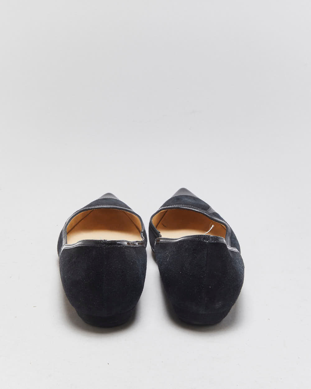 Jimmy Choo Patent &amp; Suede Pointed Ballet Flats - UK3