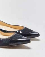Jimmy Choo Patent &amp; Suede Pointed Ballet Flats - UK3